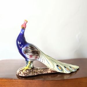 Peacock ceramic bird colorful home decor Bohemian fun home decor sculpture